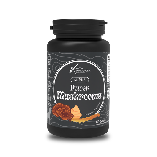 Alpha Power Mushrooms | Boost recovery and energy | Cordyceps, Chaga and Turkey Tail Mushrooms | 60 capsules