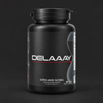 Alpha Delaaay dietary supplement bottle, 60 capsules, by Alpha Mind Global